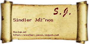 Sindler János névjegykártya